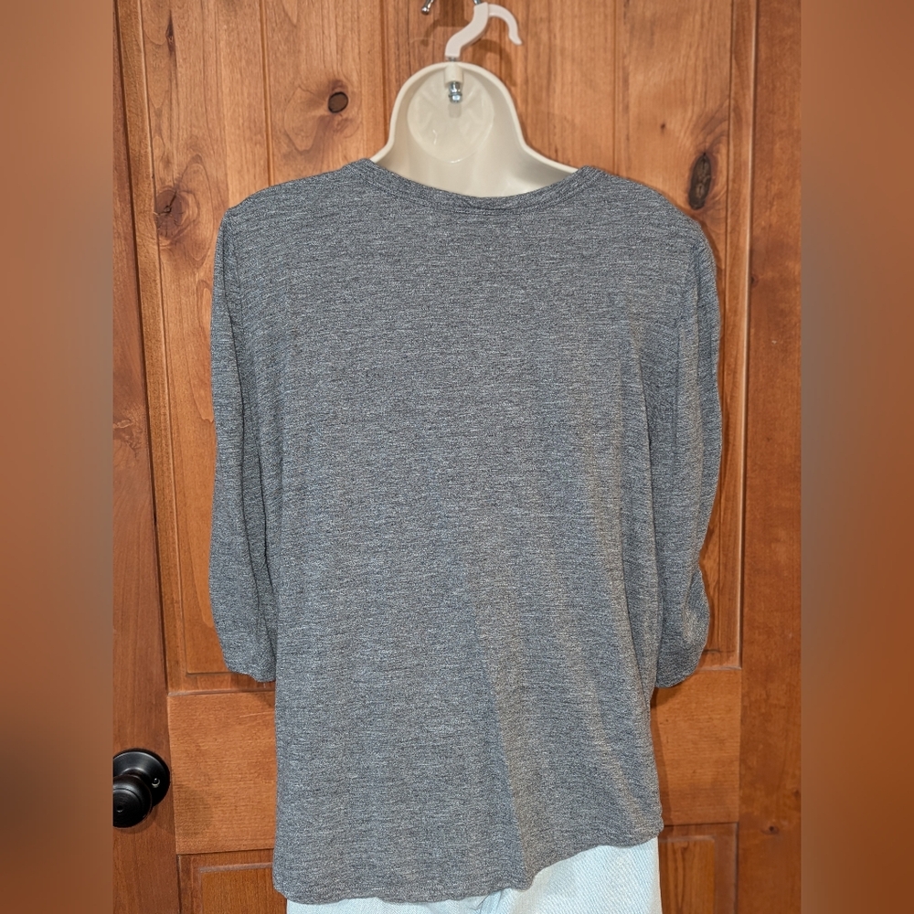 Democracy Charcoal Gray Women's Blouse - Picture 5 of 8